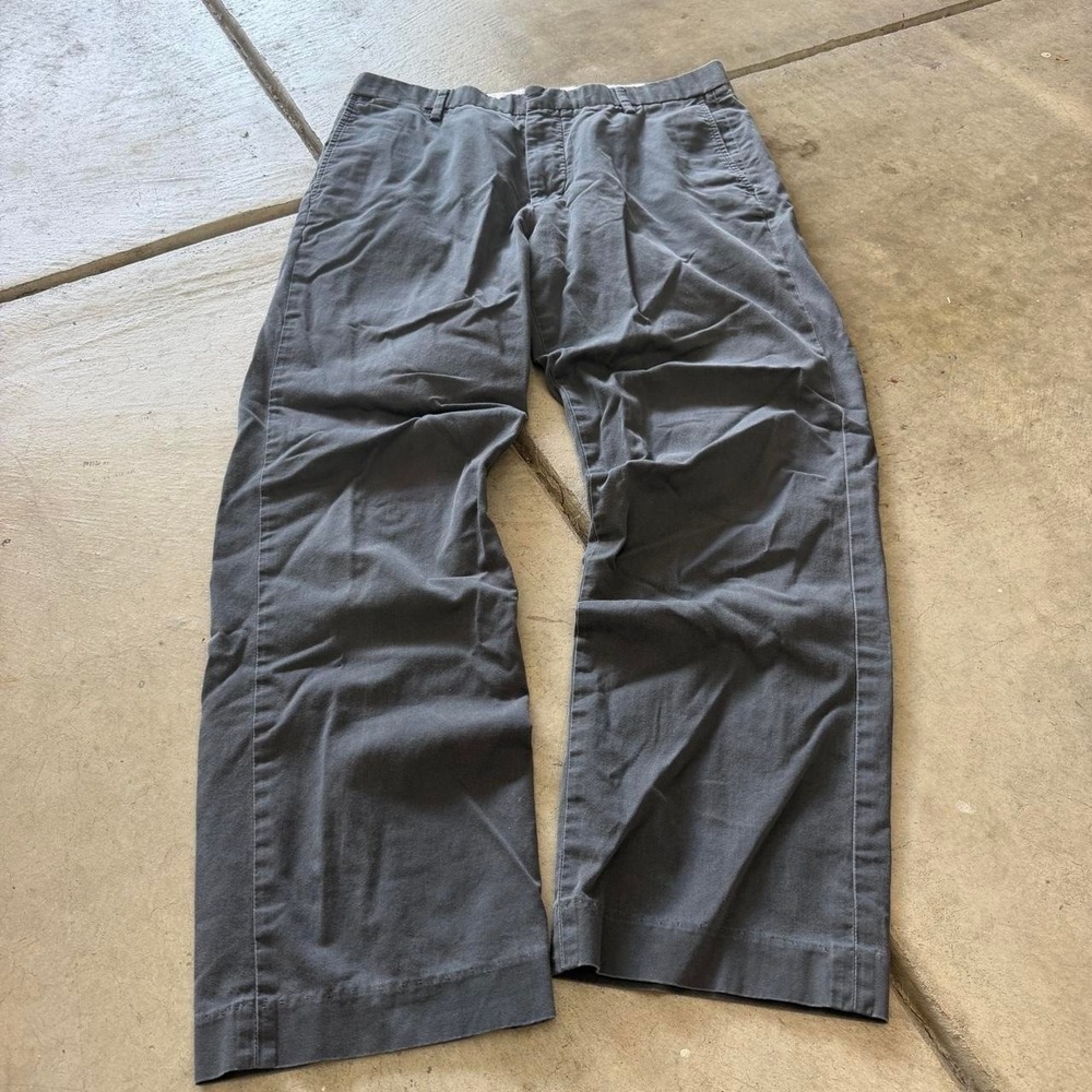32x28 Grey Chino Straight Wide Leg Dress Pants Y2K Grunge 2000s Vintage